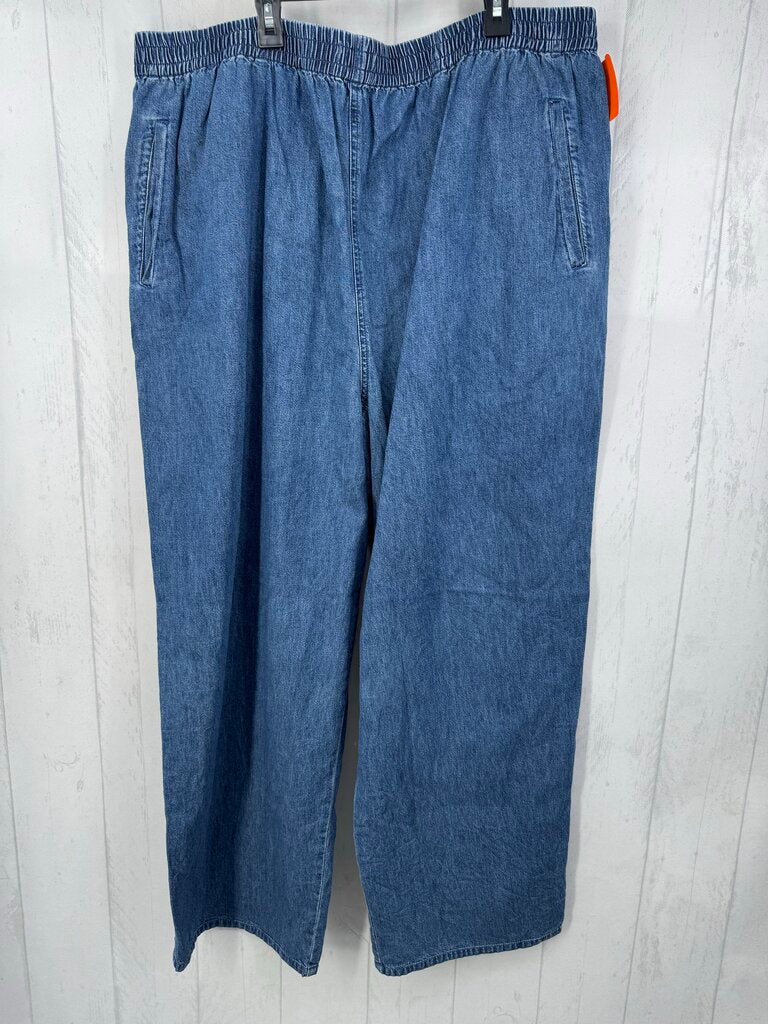 3X pull on wide leg jeans