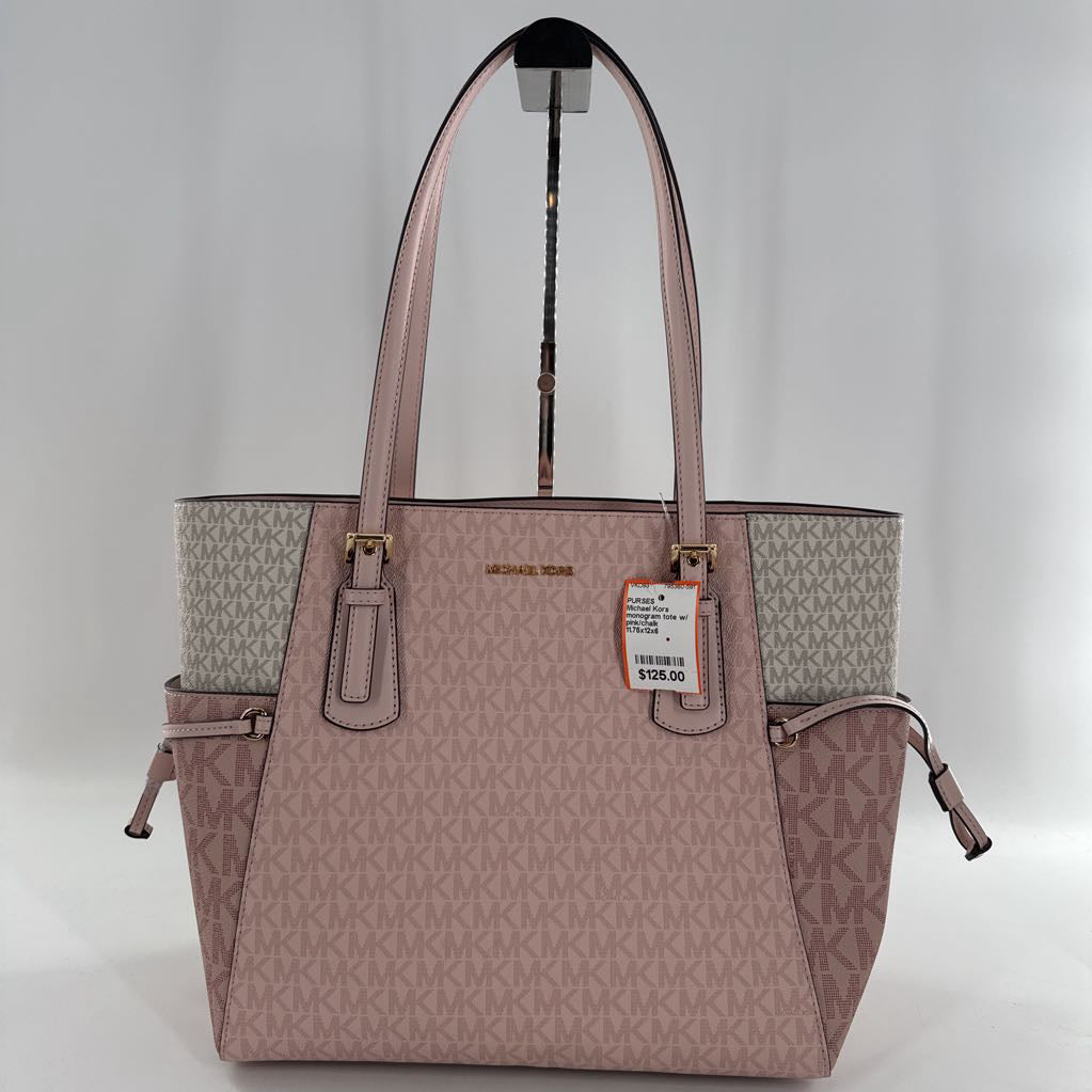 monogram tote w/ open pockets