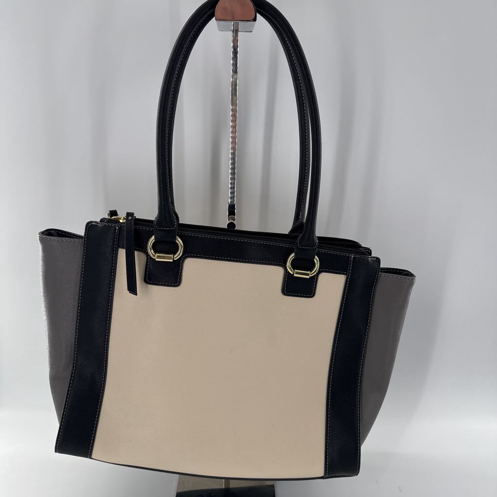 vegan leather colorblock satchel