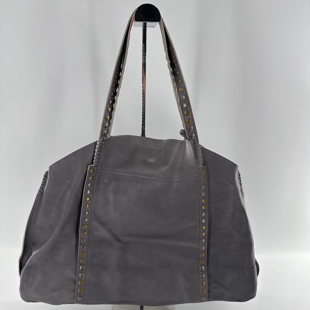 leather studded satchel