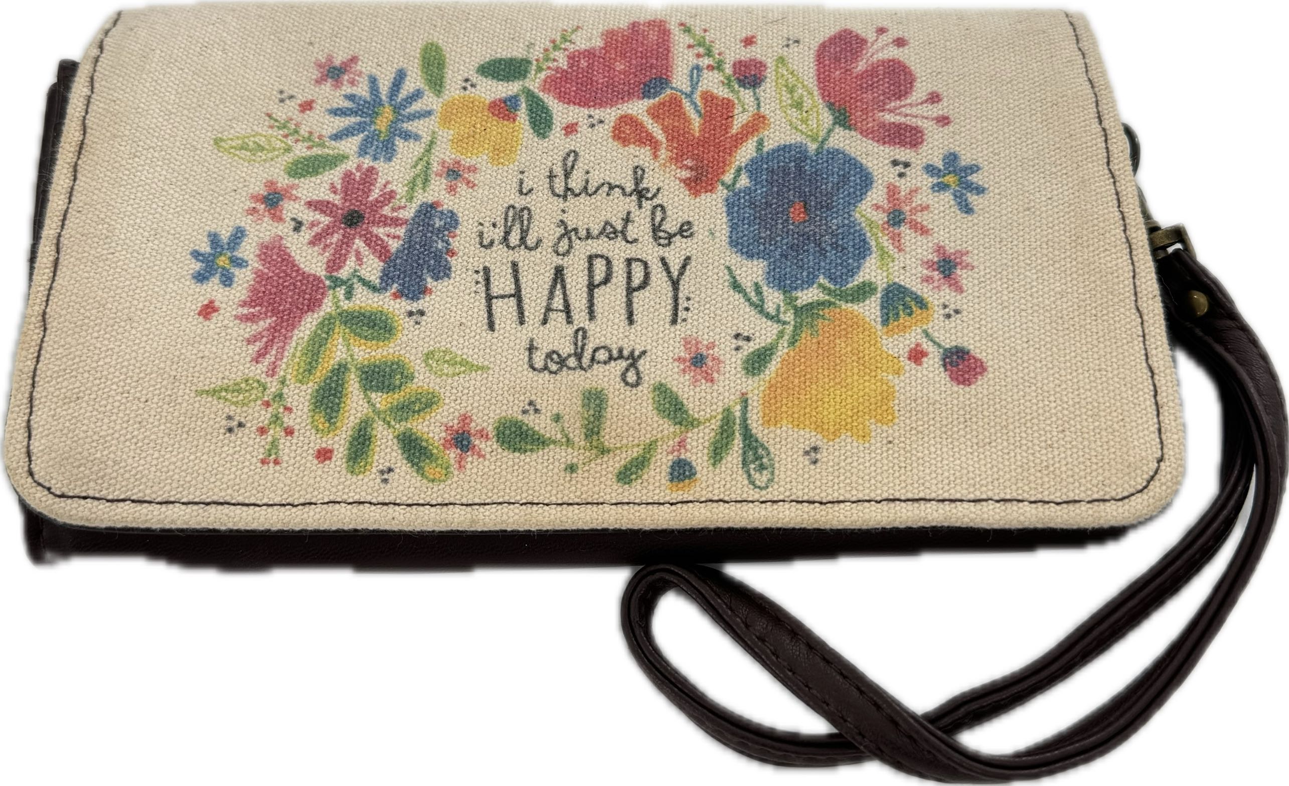 be happy bi-fold wallet/wristlet
