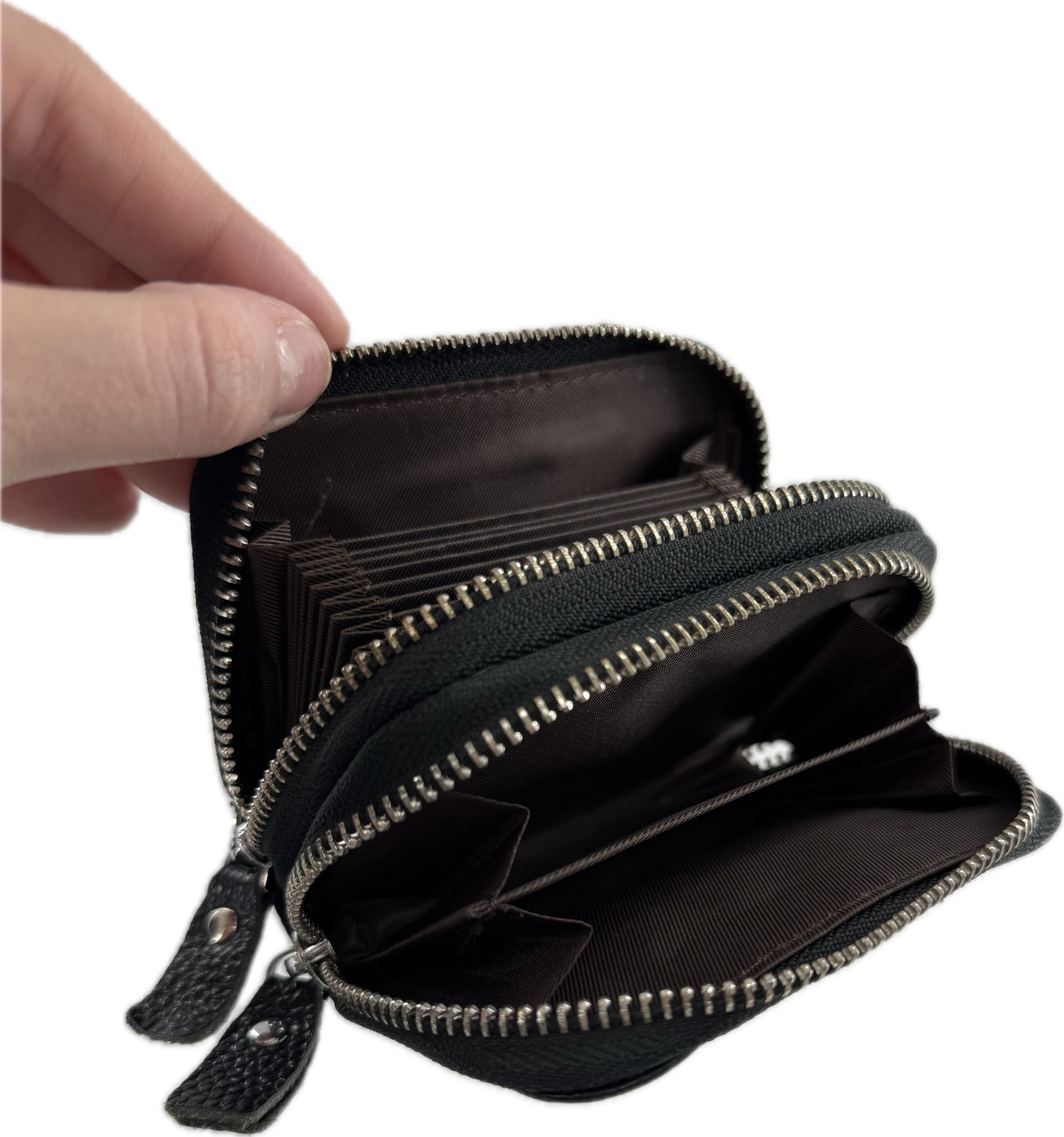 double zip around card holder/wallet