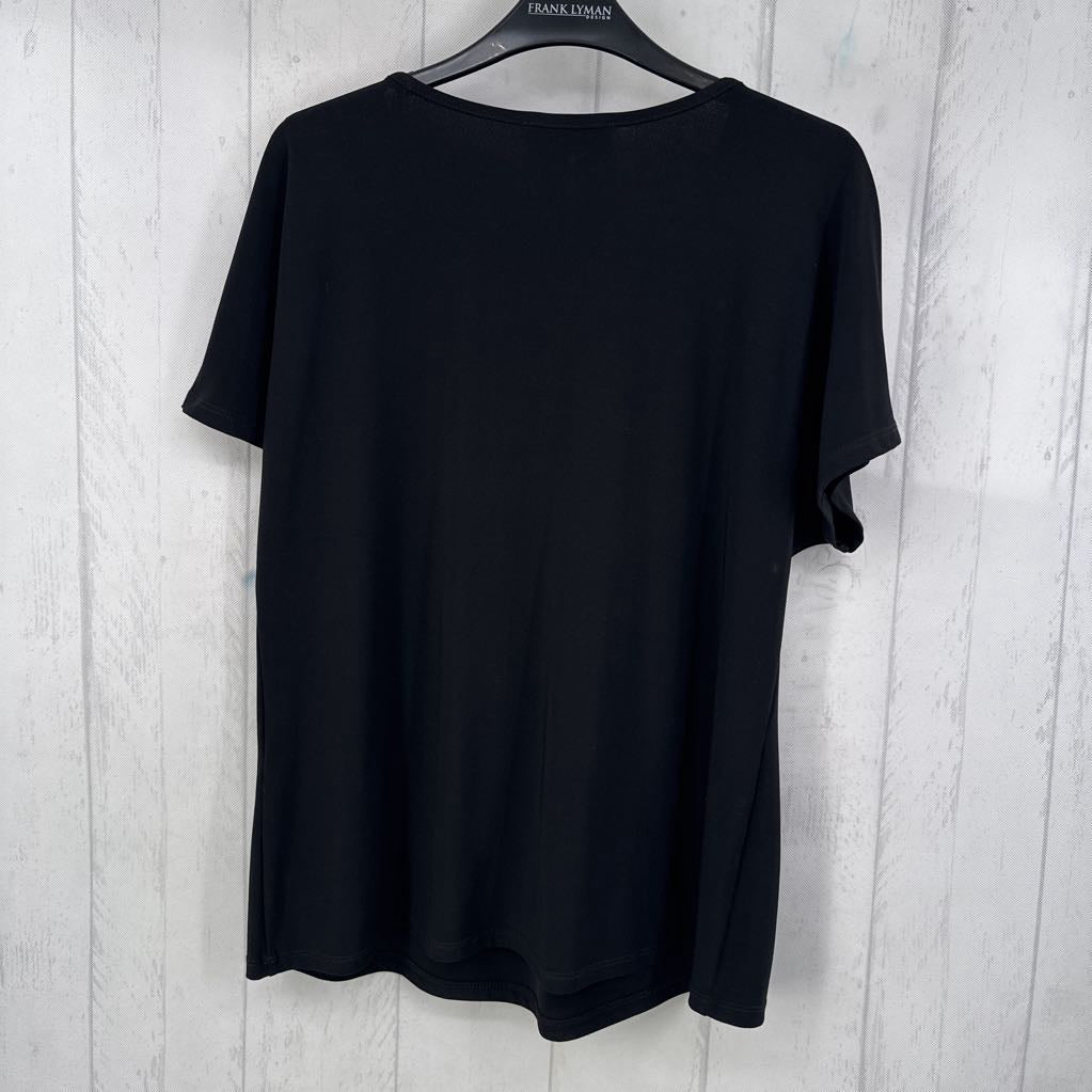 XL gold bar gathered s/s top
