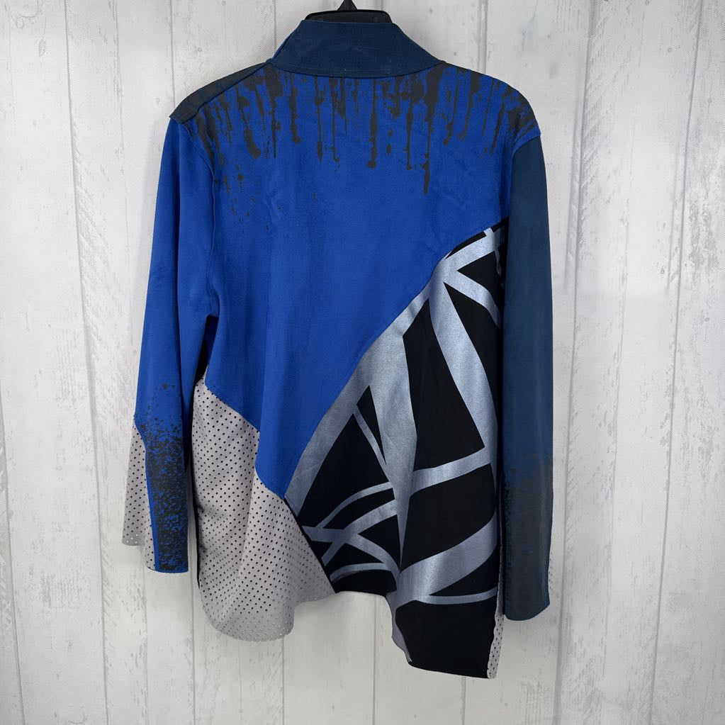 M suede perforated flowy jacket