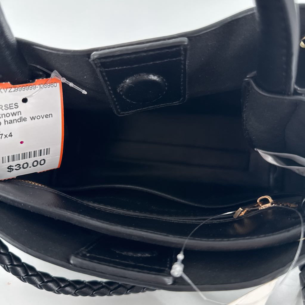 top handle woven crossbody