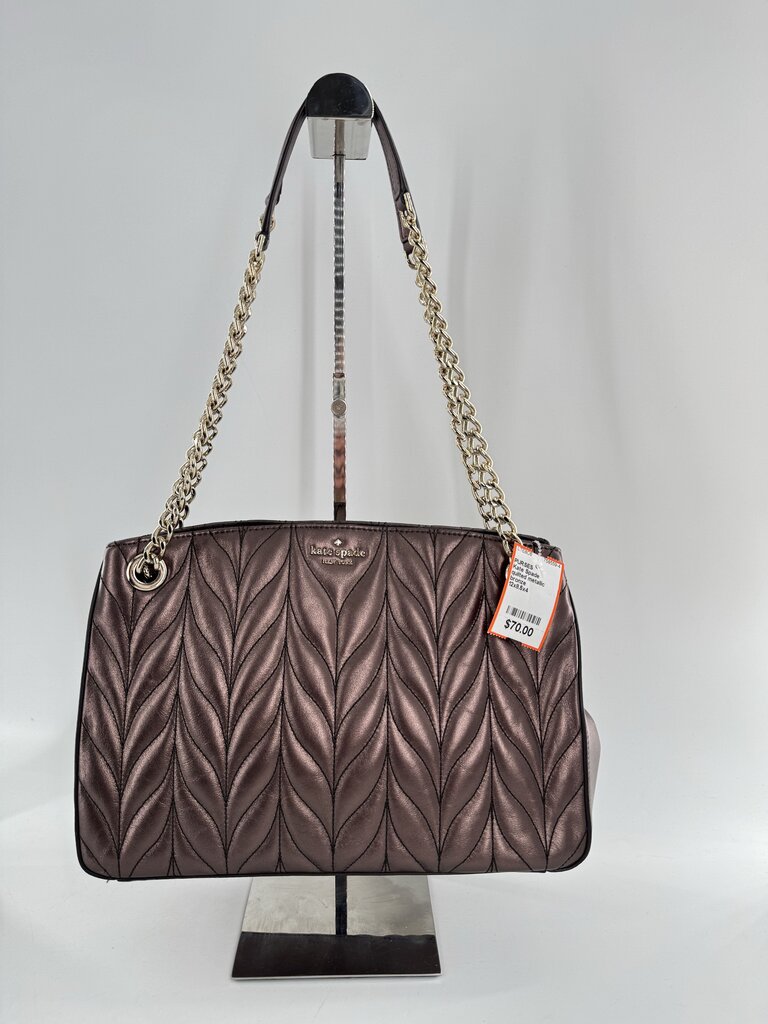 quilted metallic chain strap purse