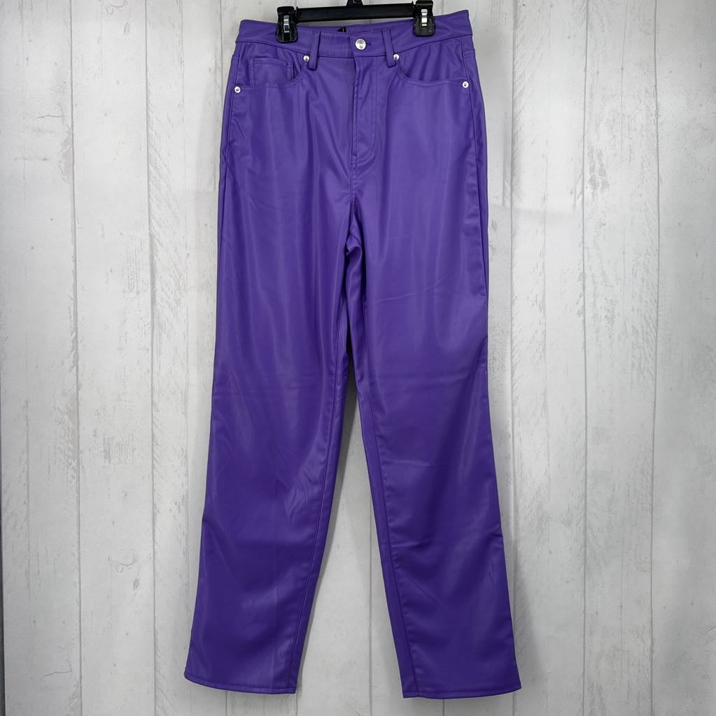 R35 6 Purple Vegan Leather Pants