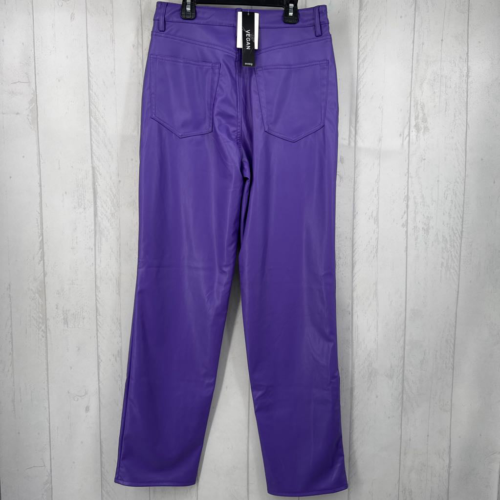 R35 6 Purple Vegan Leather Pants