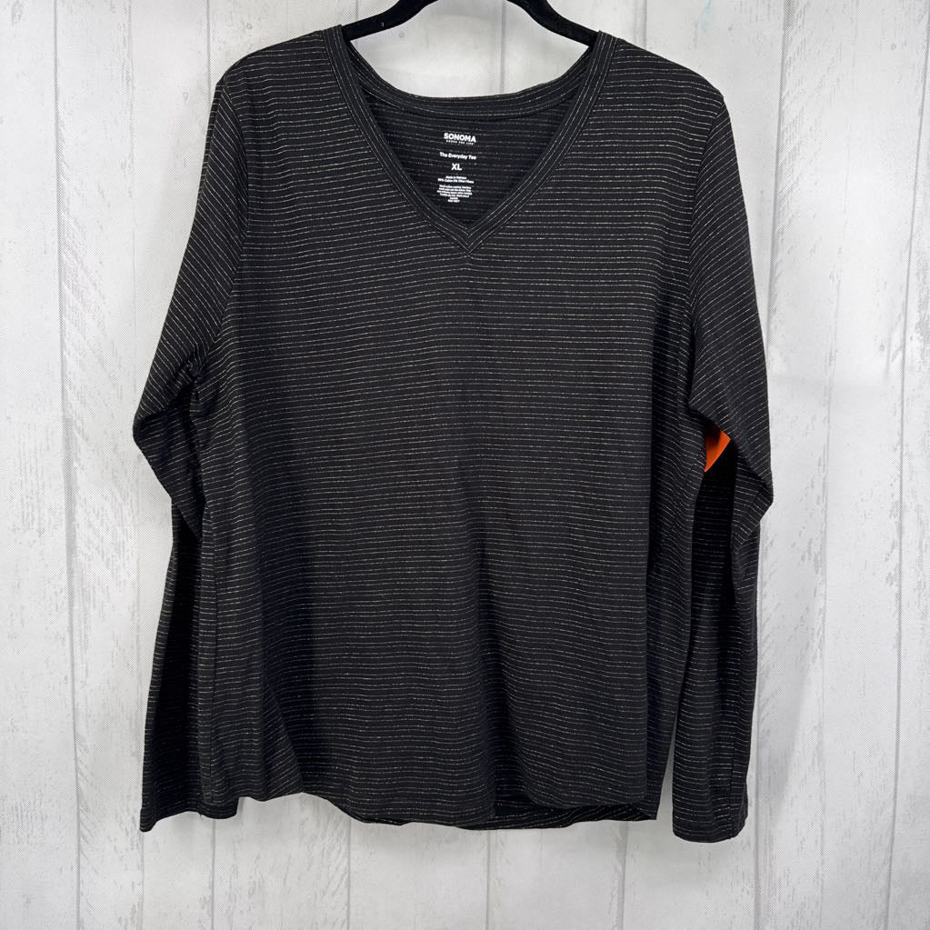 XL Black & Gold striped Long Sleeve