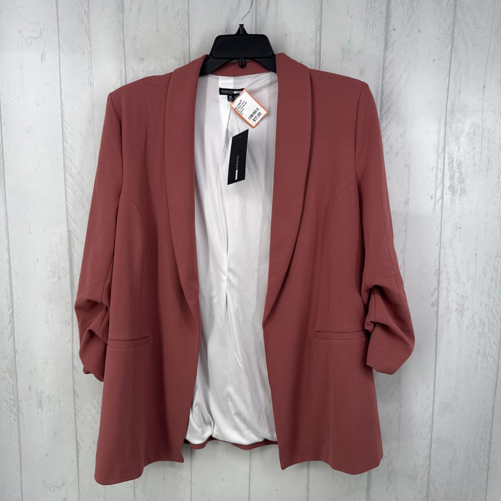 XL ruched slv blazer