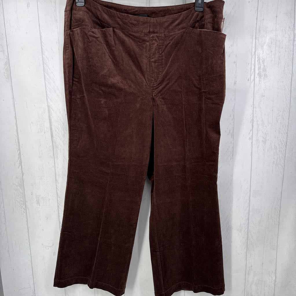22-PW velour pull-on wide leg pant