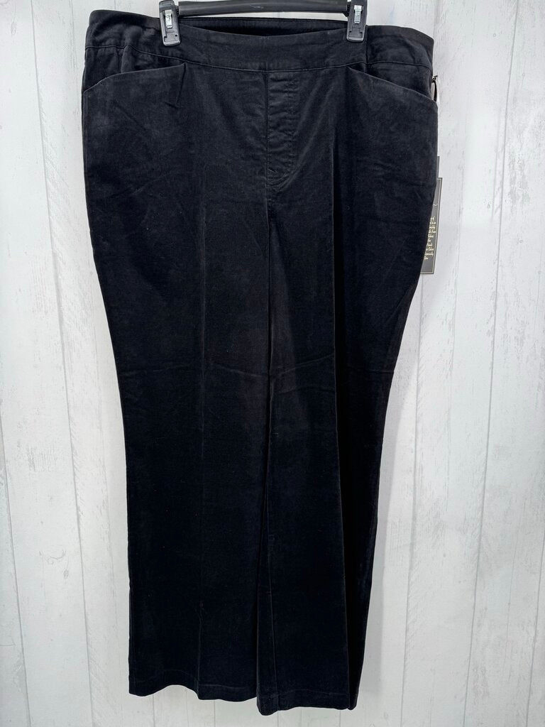 22-PW velour pull-on wide leg pant