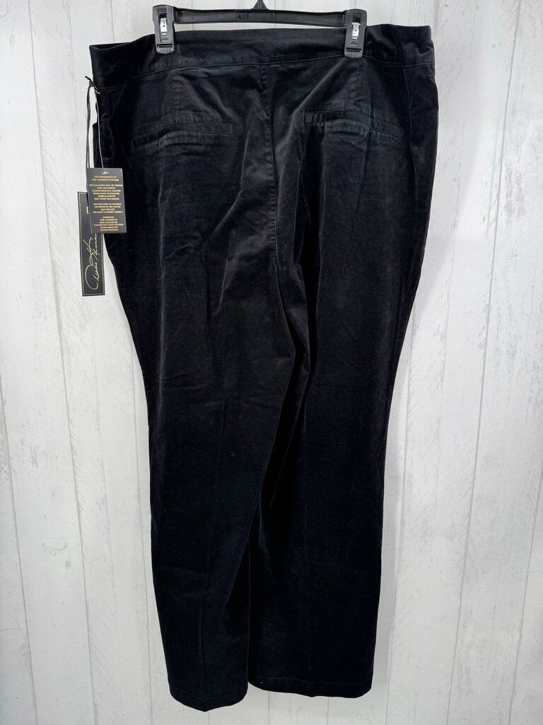22-PW velour pull-on wide leg pant