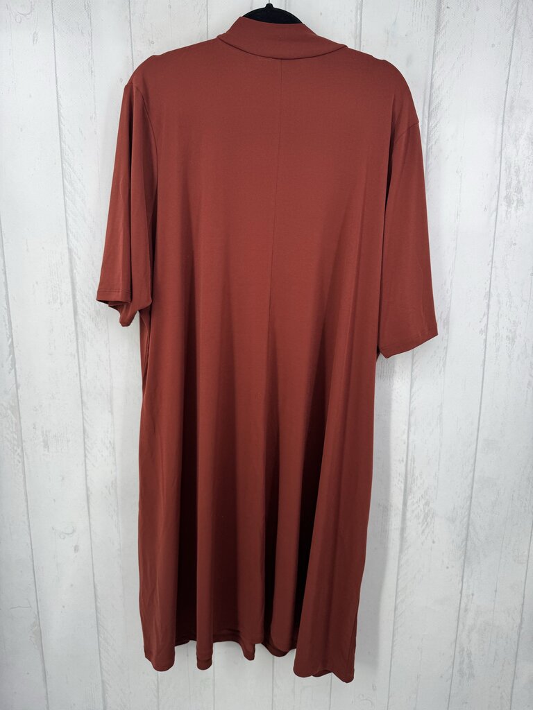 3X mock-neck drop shoulder dress