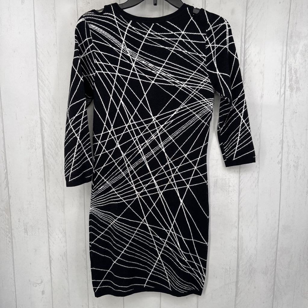 M Cold Shoulder 3/4 Length Sleeve Sweater Dress