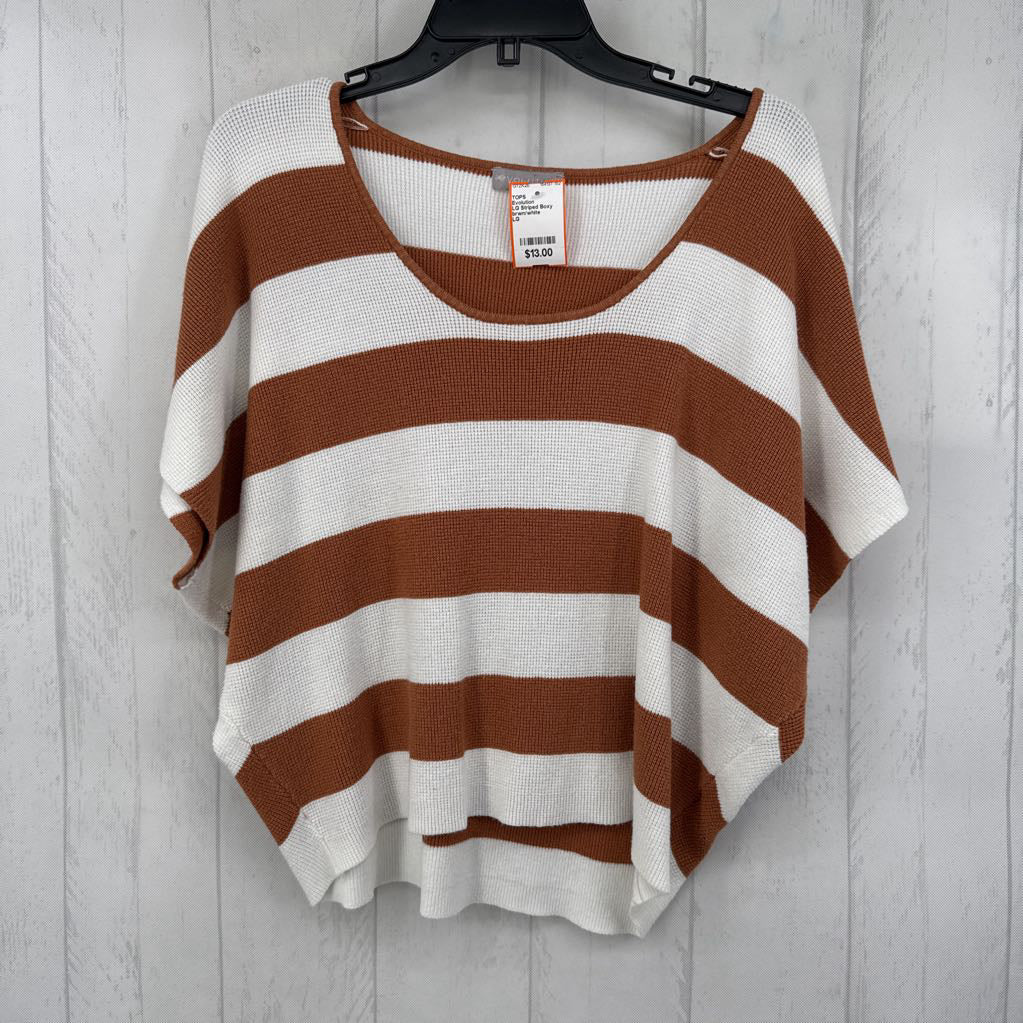 LG Striped Boxy Knit Cropped Top