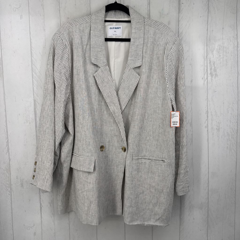 XXL pinstripe linen blazer
