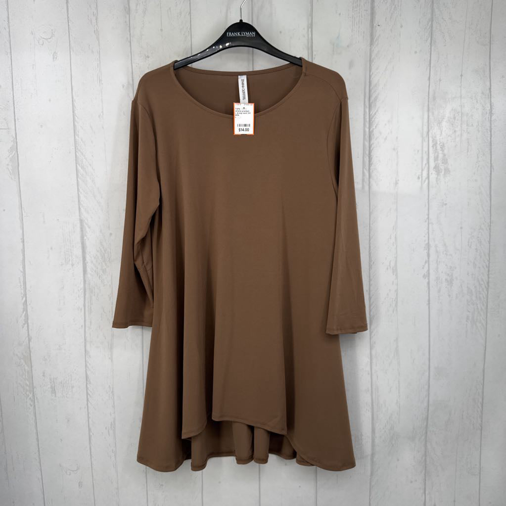 L scoop neck 3/4 slv hi-lo top