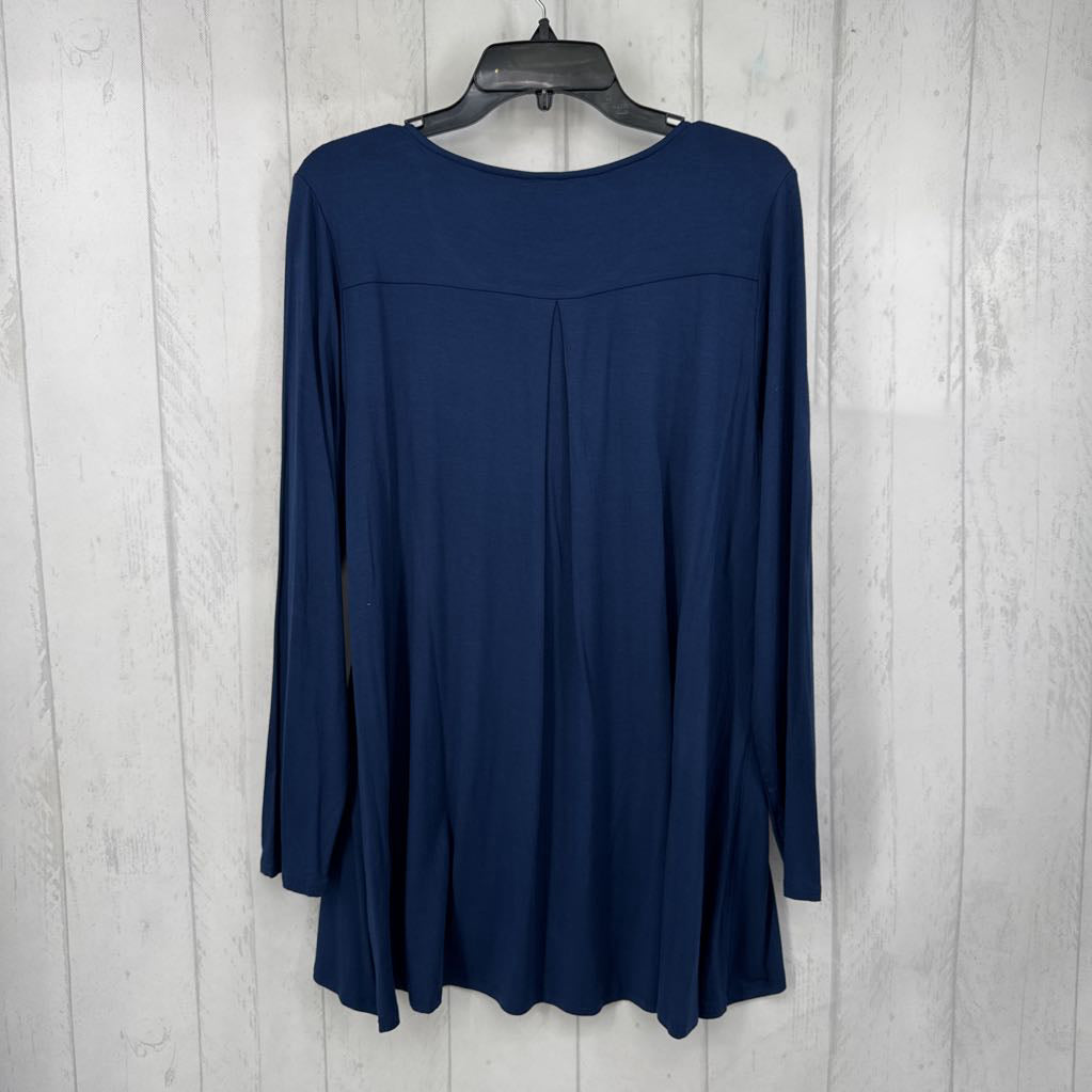 L scoop neck 3/4 slv hi-lo top