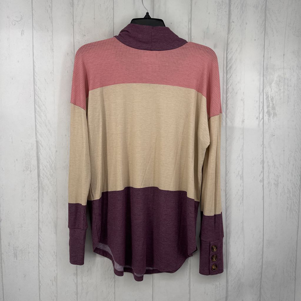 L ribbed colorblock l/s top