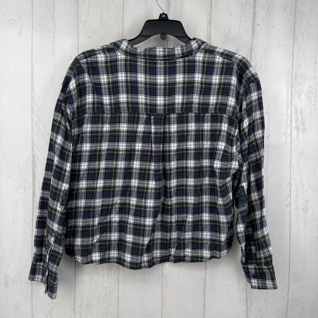 XL plaid button down l/s top