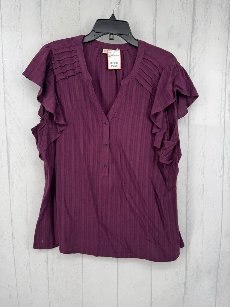 XL 1/2 button down flutter slv top