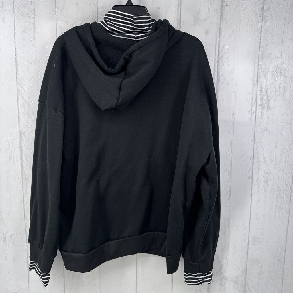 4XL striped collar sweatshirt
