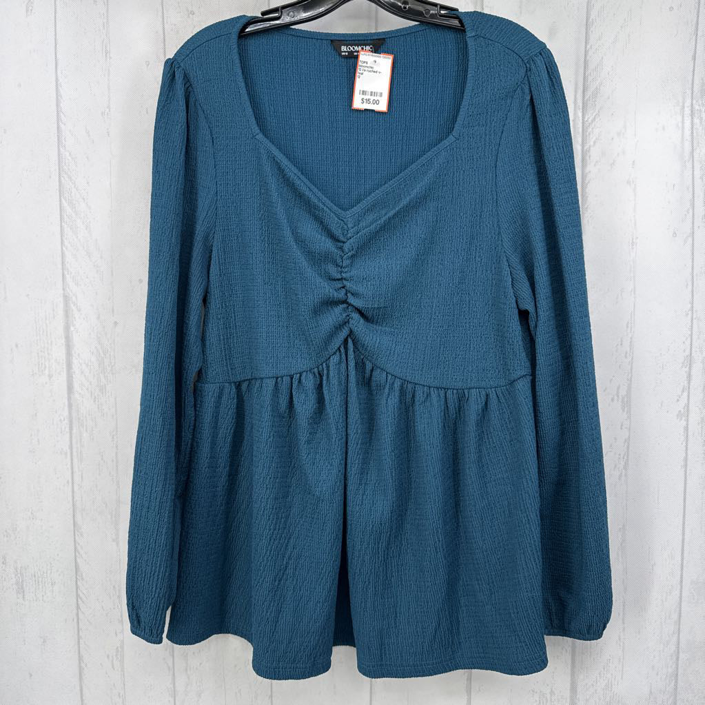 12 l/s ruched v-neck top