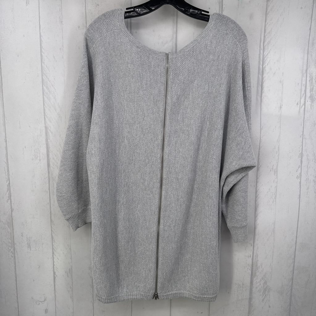 L v-neck 3/4 slv hi-lo top