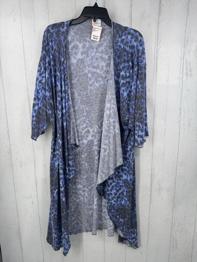 M animal print elbow slv hi-lo cardi