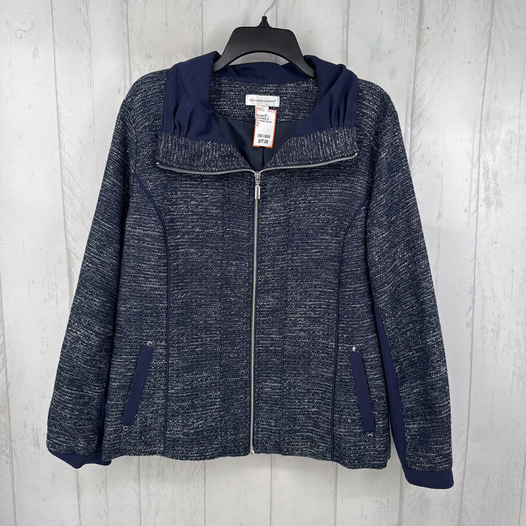 XL tweed full-zip blazer