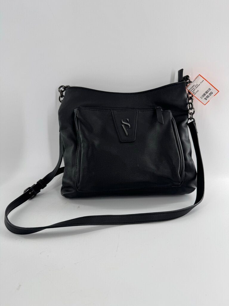 vegan leather front pocket crossbody