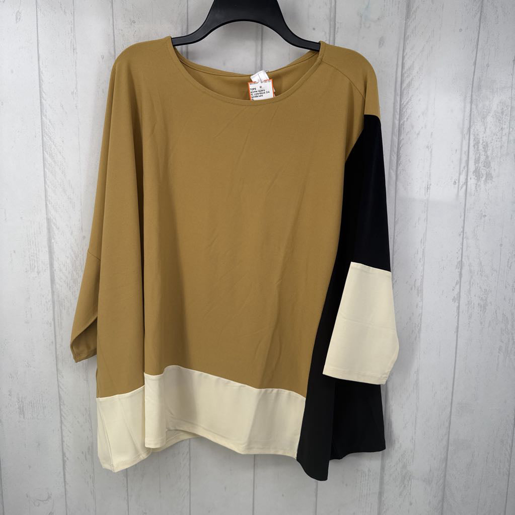 XL colorblock 3/4 slv top