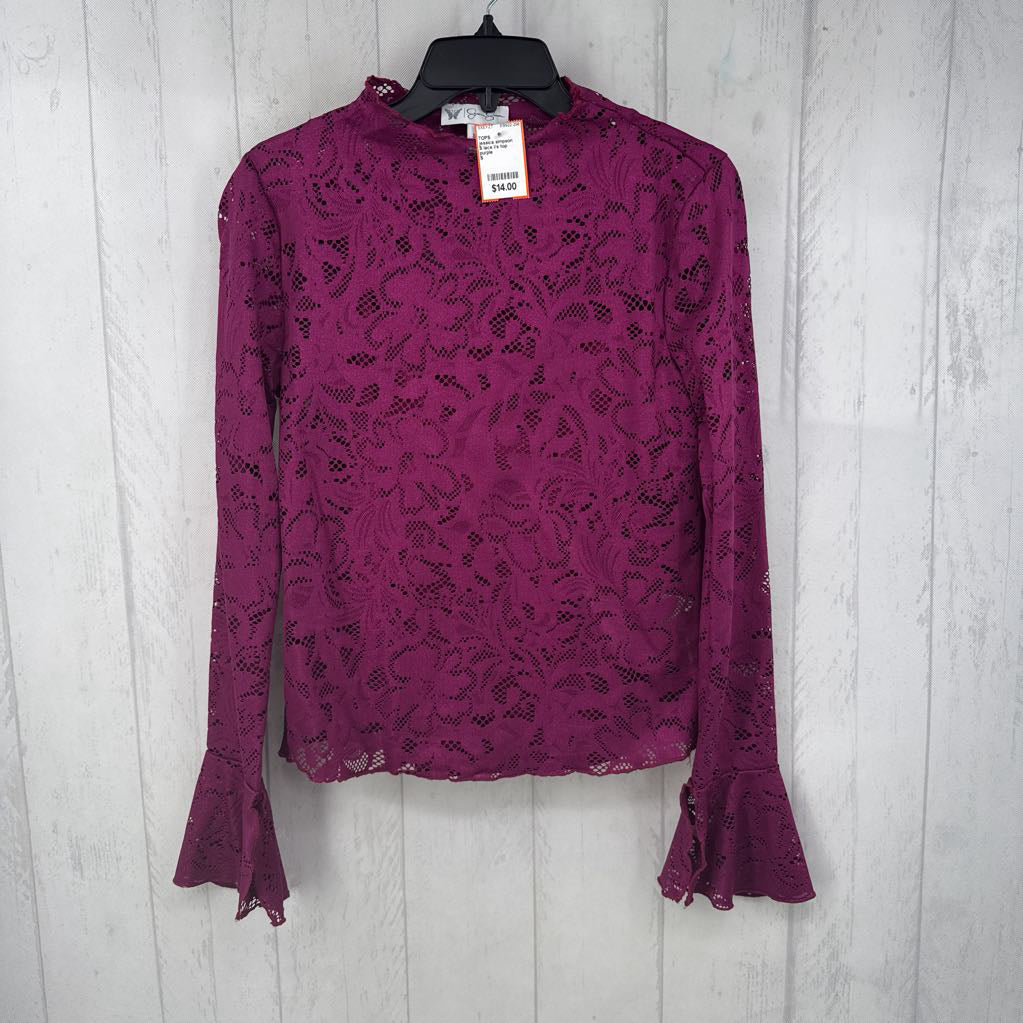 S lace l/s top