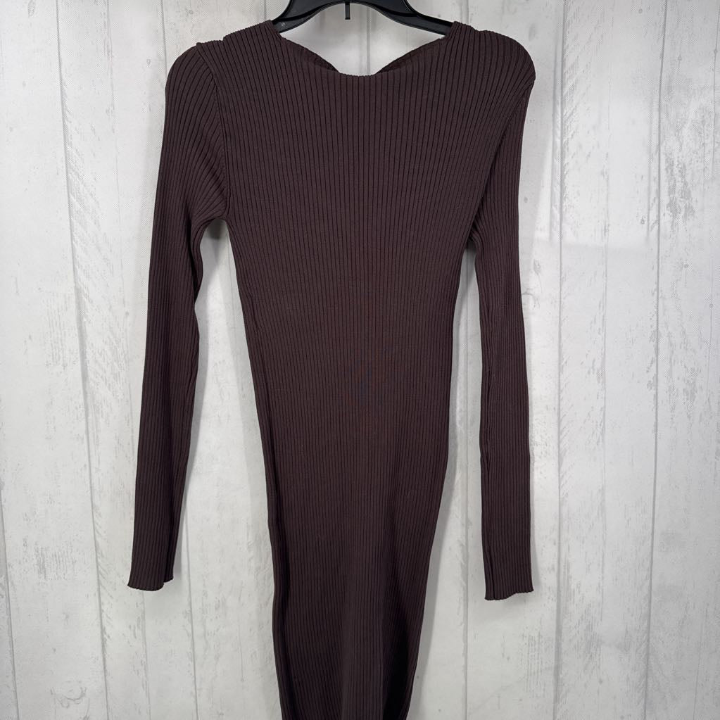 M l/s ribbed body con dress
