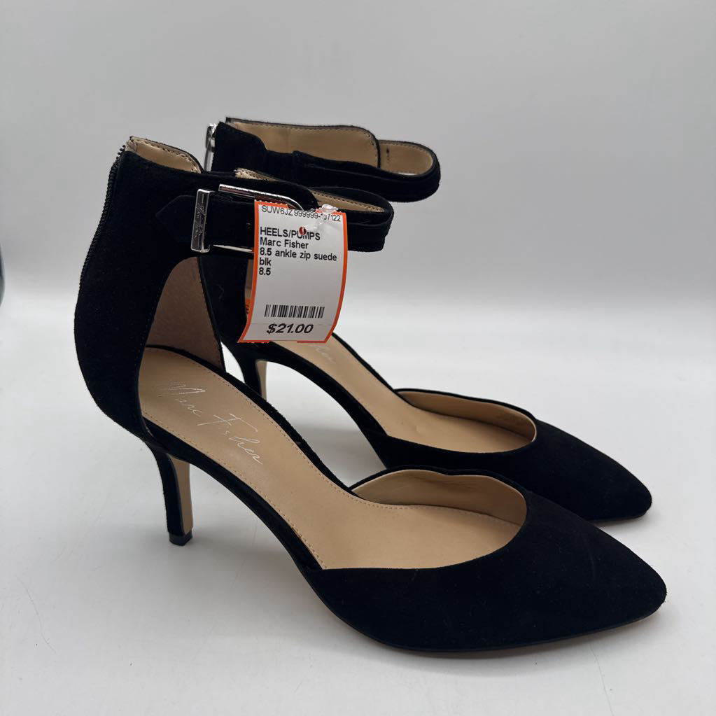 8.5 ankle zip suede heels