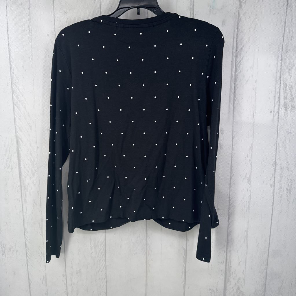 M polka dot gathered l/s top