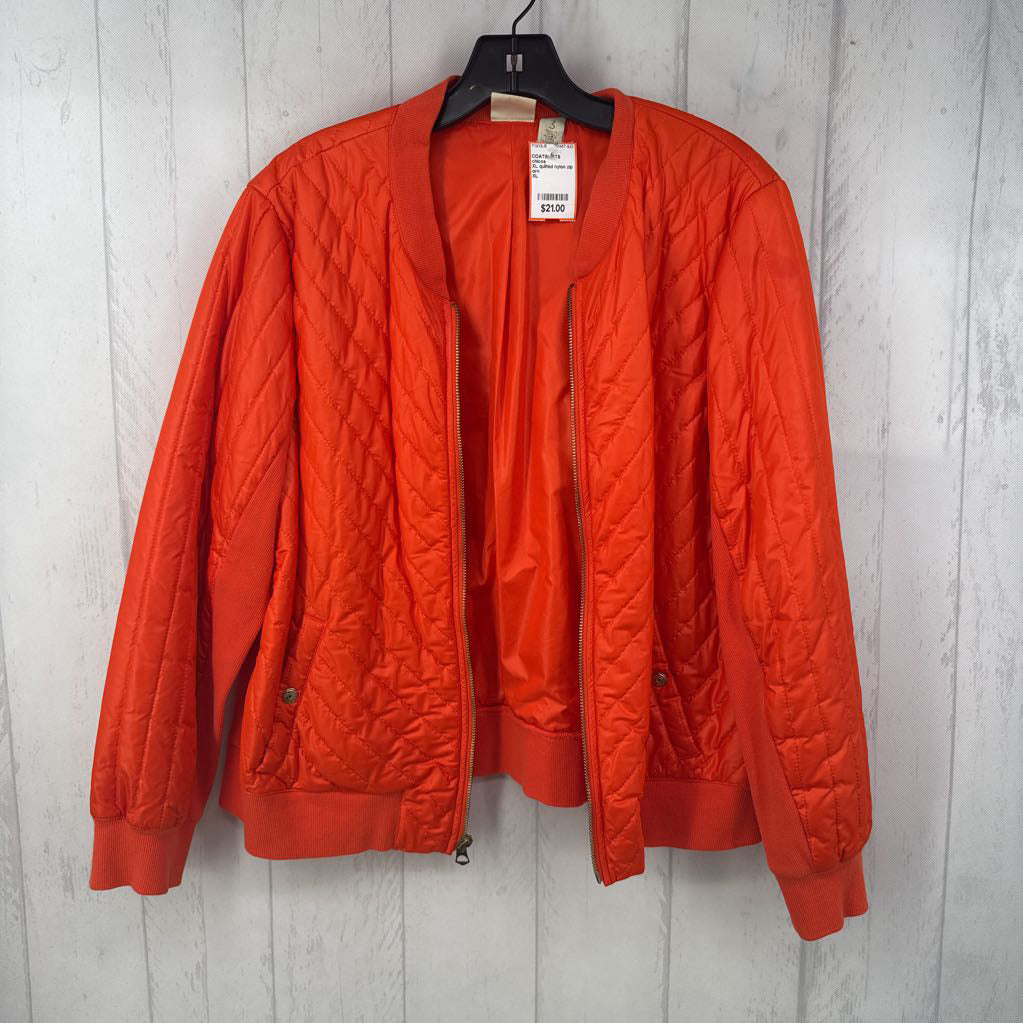 XL quilted nylon zip jacket