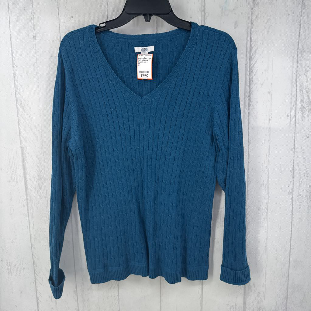 XL cable-knit v-neck sweater