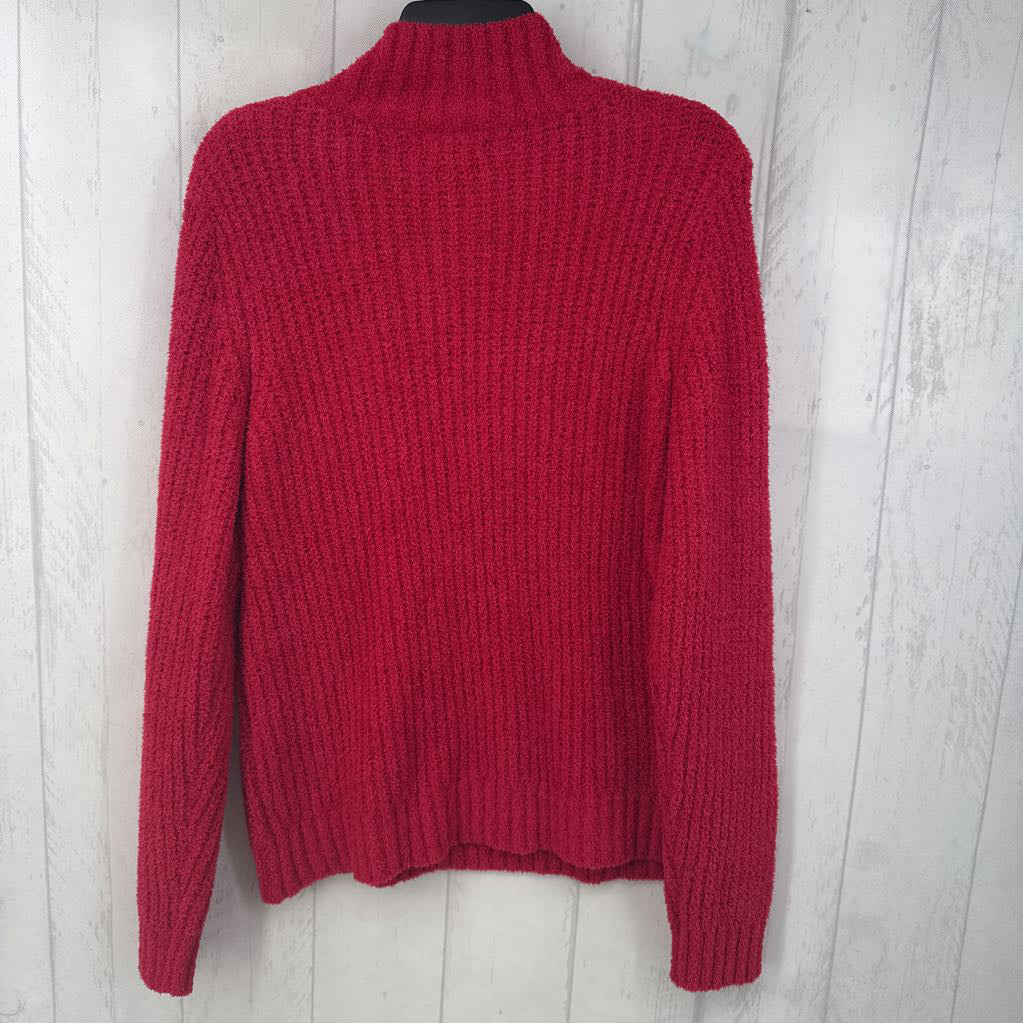 L chenille notch neck sweater