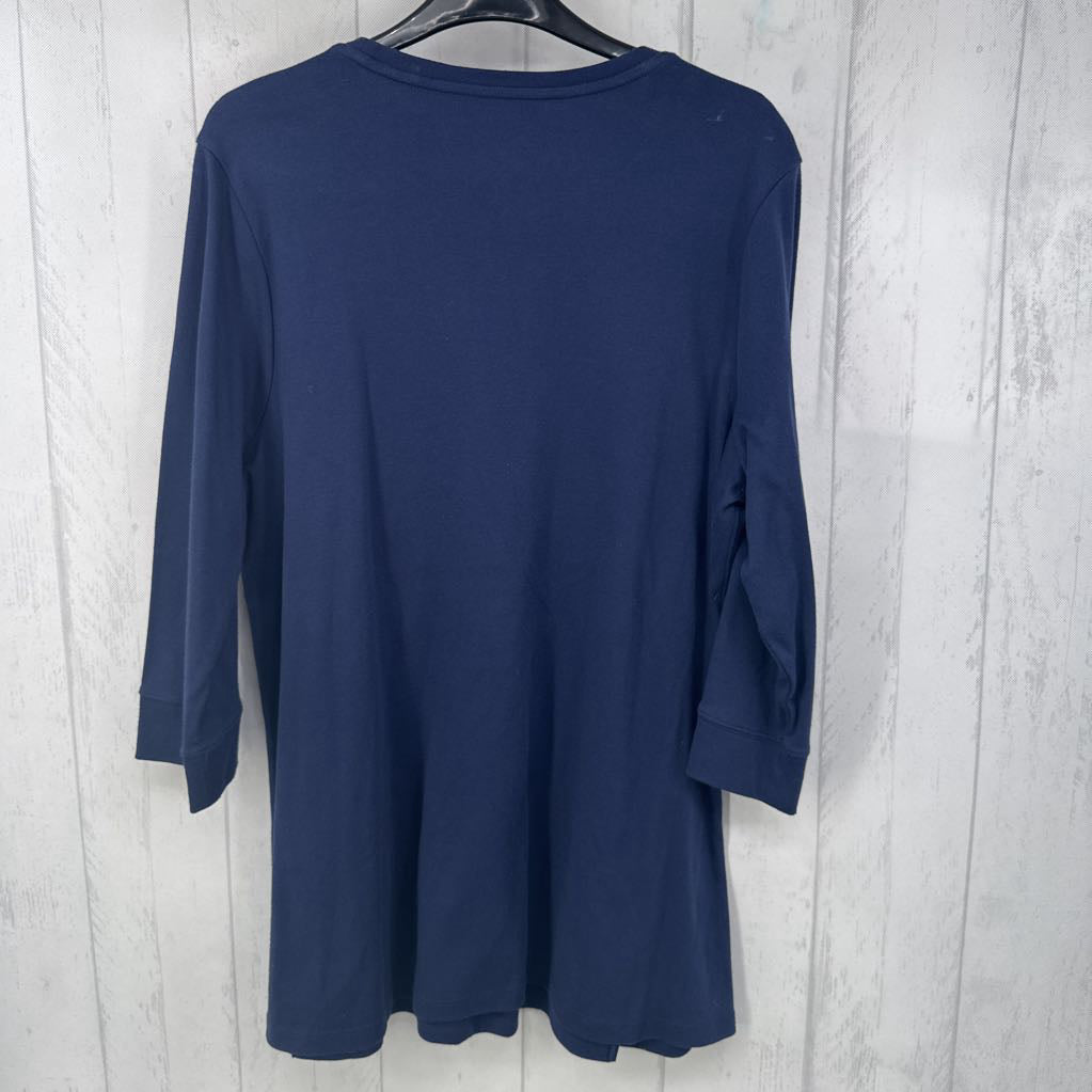 L scoop neck 3/4 slv tee