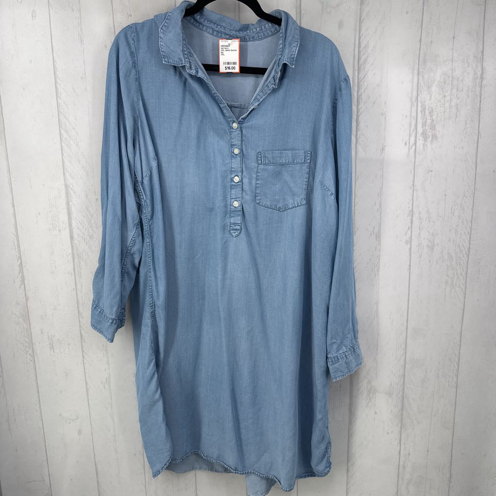 XXL denim button down l/s dress