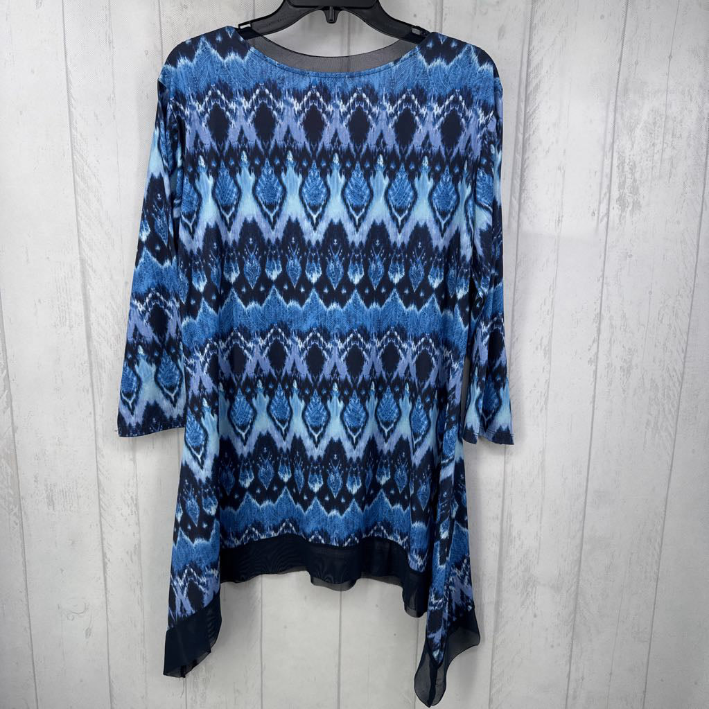 L printed mesh detail 3/4 slv tunic