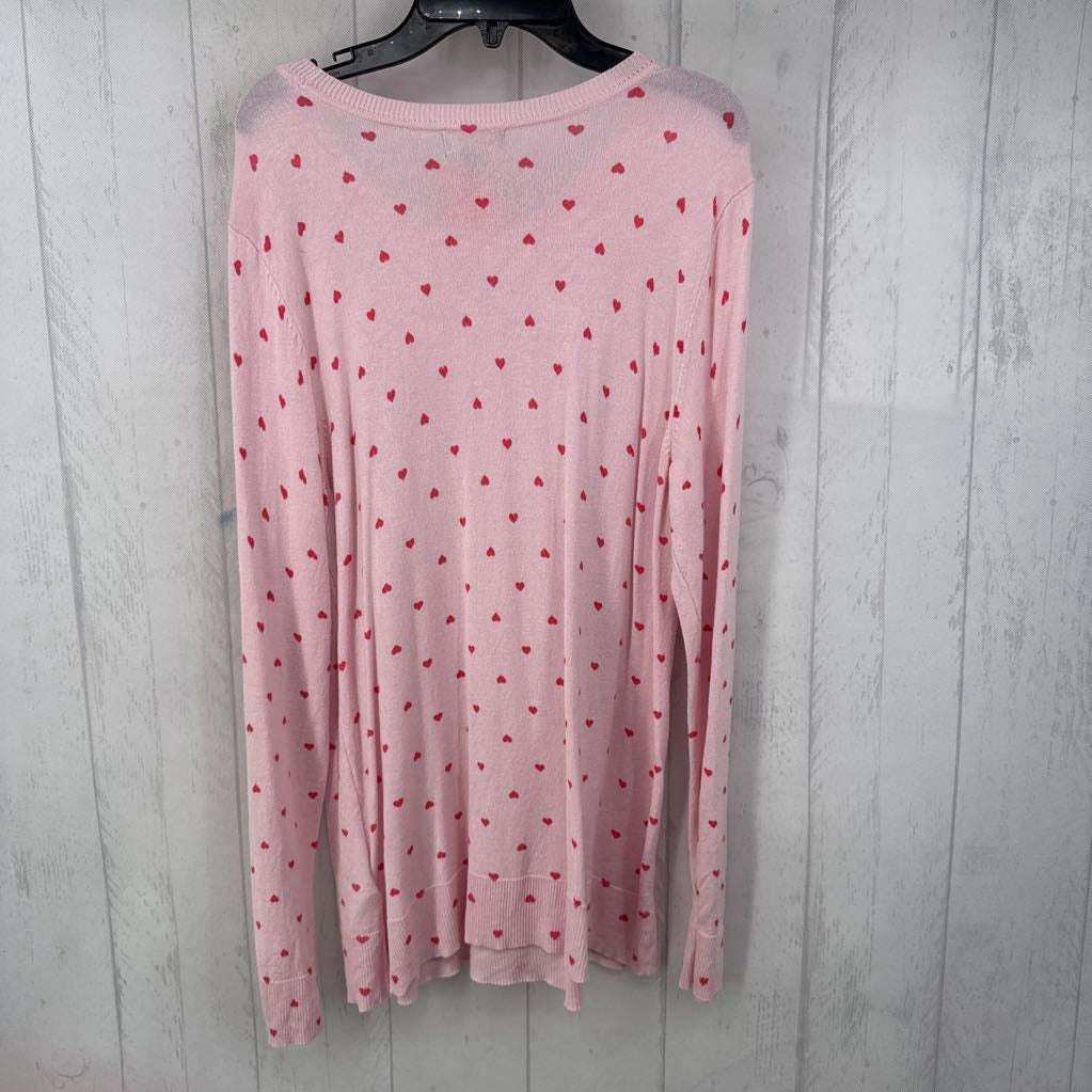M-P heart print sweater