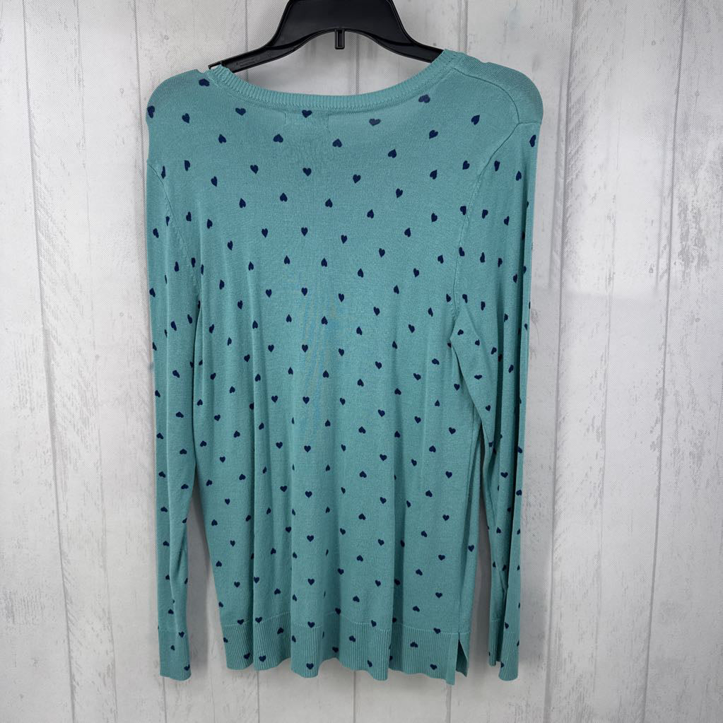 M-P heart print sweater