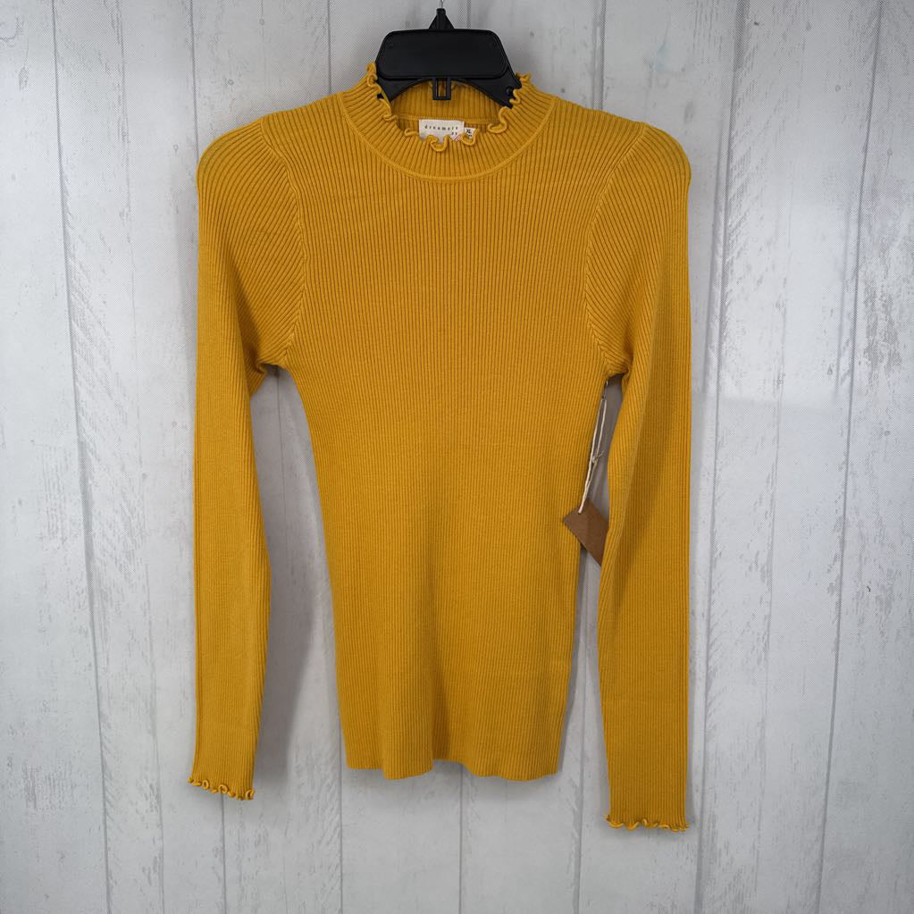 R32 XL ribbed mocked neck l/s top