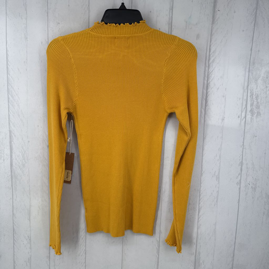 R32 XL ribbed mocked neck l/s top