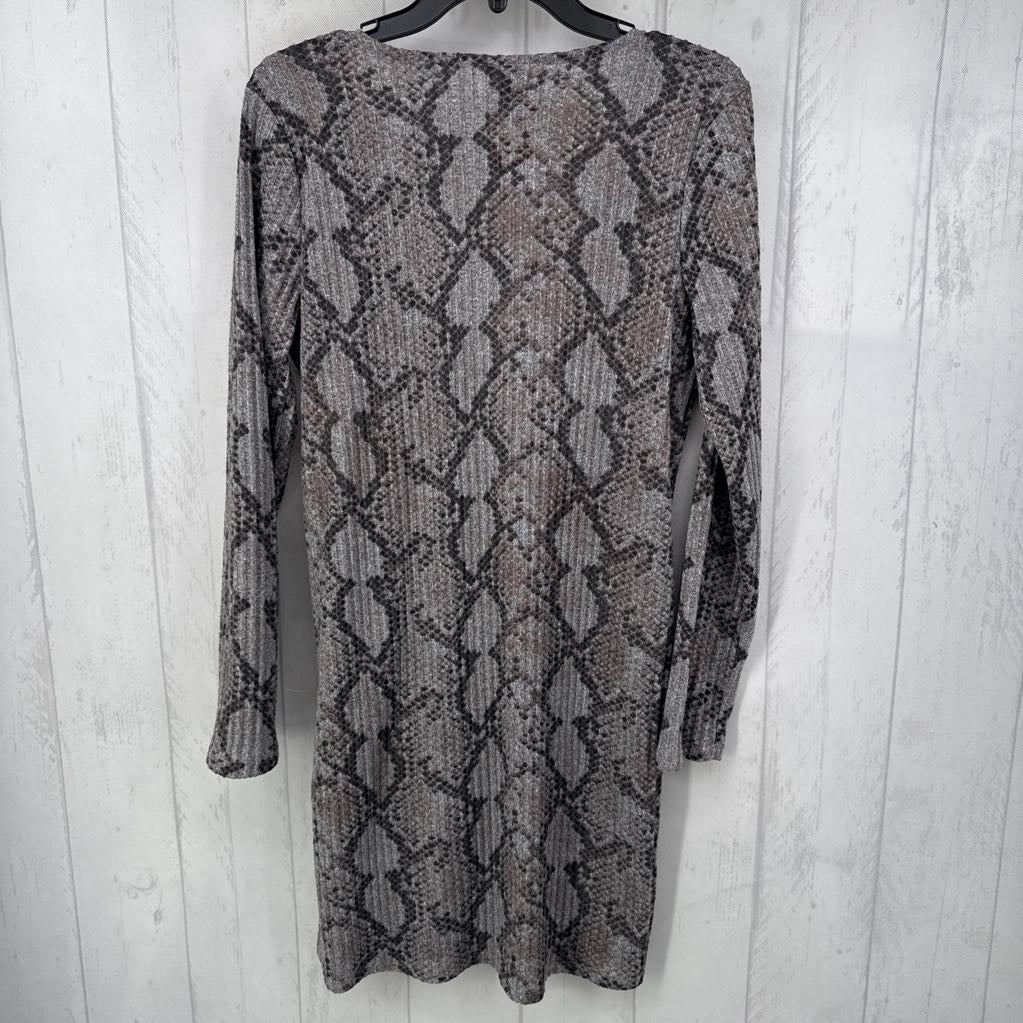 S snakeskin print l/s cardi