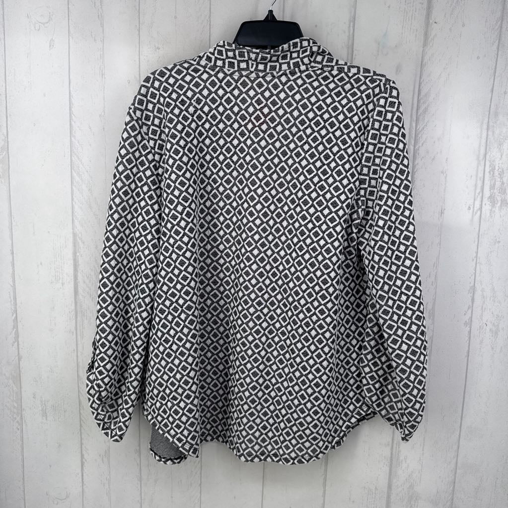 S textured open front l/s cardi