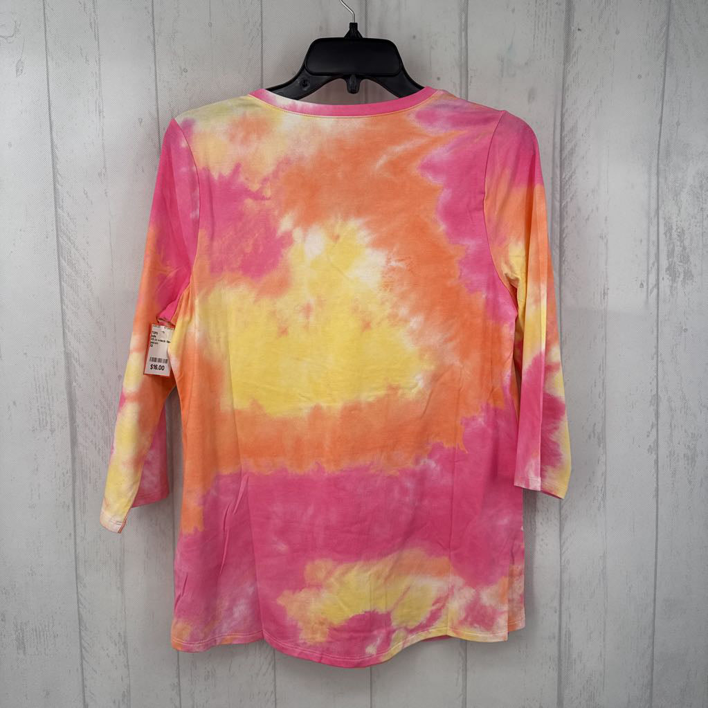 XS l/s v-neck tie-dye top